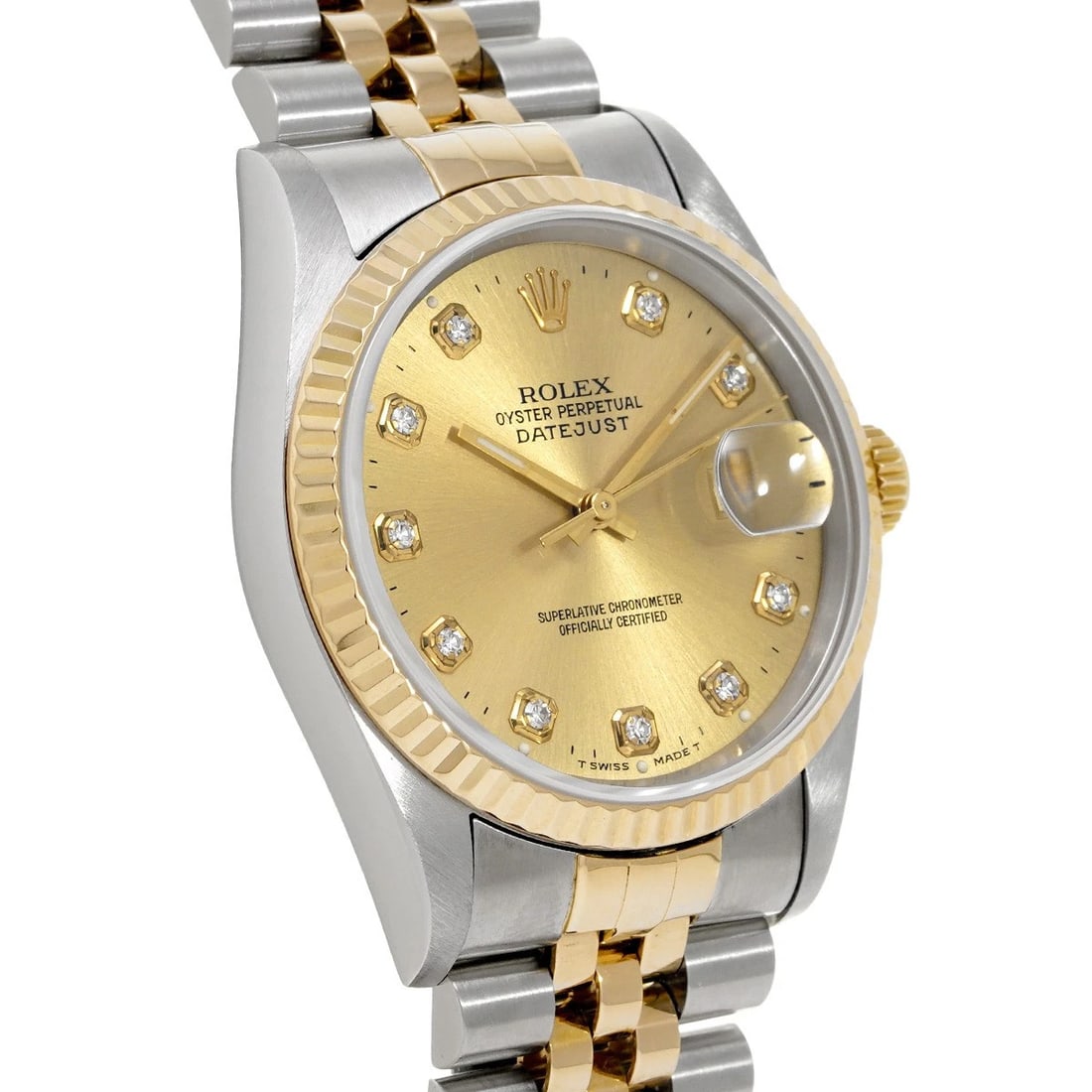 ROLEX DATEJUST CHAMPAGNE/DIAMOND WATCH - 3