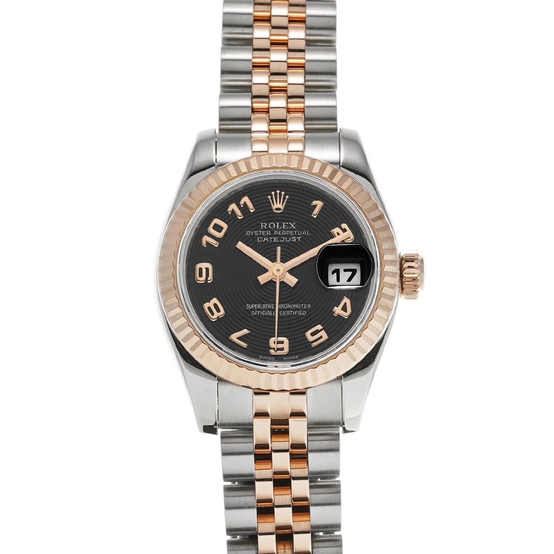 ROLEX DATEJUST BLACK CONCENTRIC WATCH: ROLEX Datejust Black Concentric Watch Brand: ROLEX Type/Style: Wristwatch Material: Band Material Stainless steel/Everrose gold, Case Material Stainless steel Color: Dial Color Black Concentric Size: