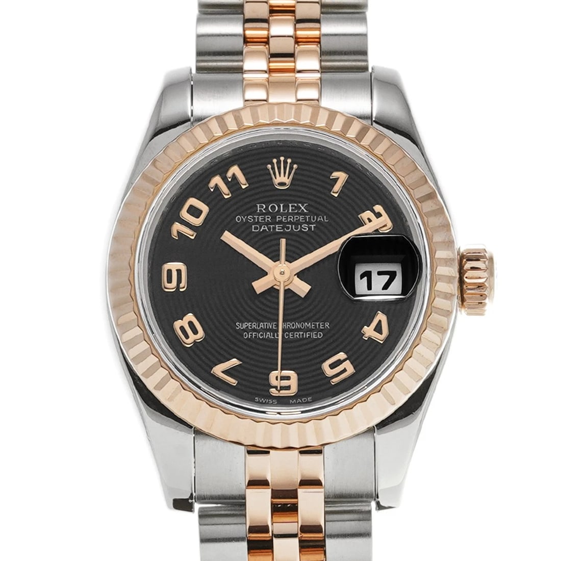 ROLEX DATEJUST BLACK CONCENTRIC WATCH - 4