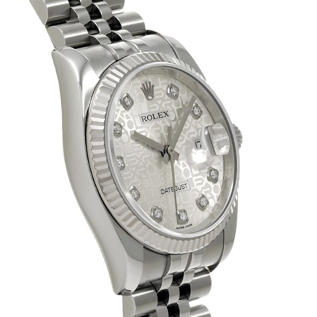 ROLEX DATEJUST SILVER COMPUTER/DIAMOND WATCH - 3