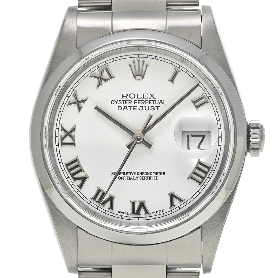 ROLEX DATEJUST WHITE WATCH - 4