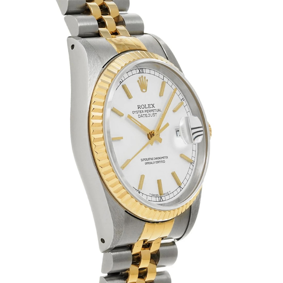 ROLEX DATEJUST WHITE WATCH - 3
