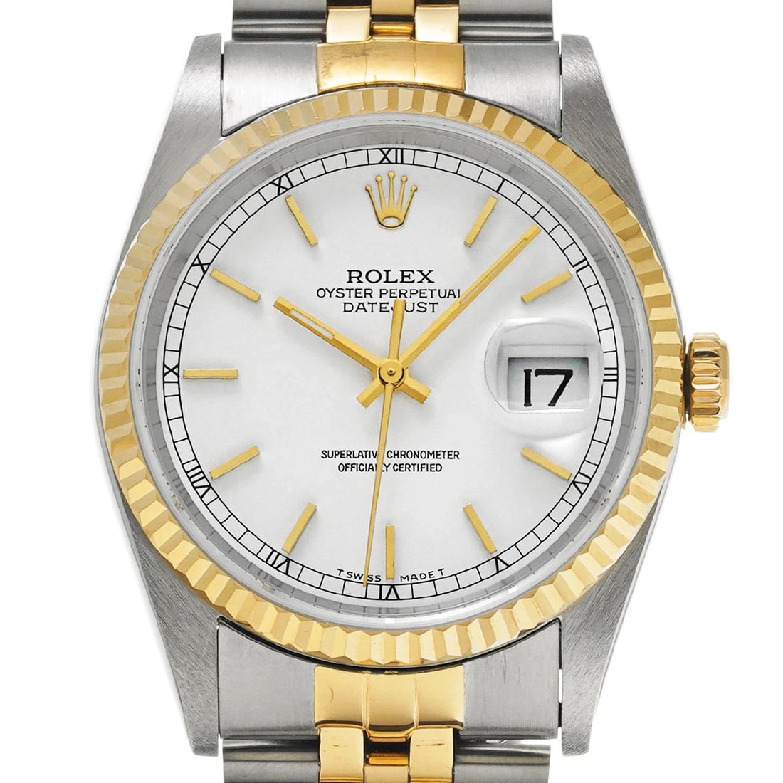 ROLEX DATEJUST WHITE WATCH - 4