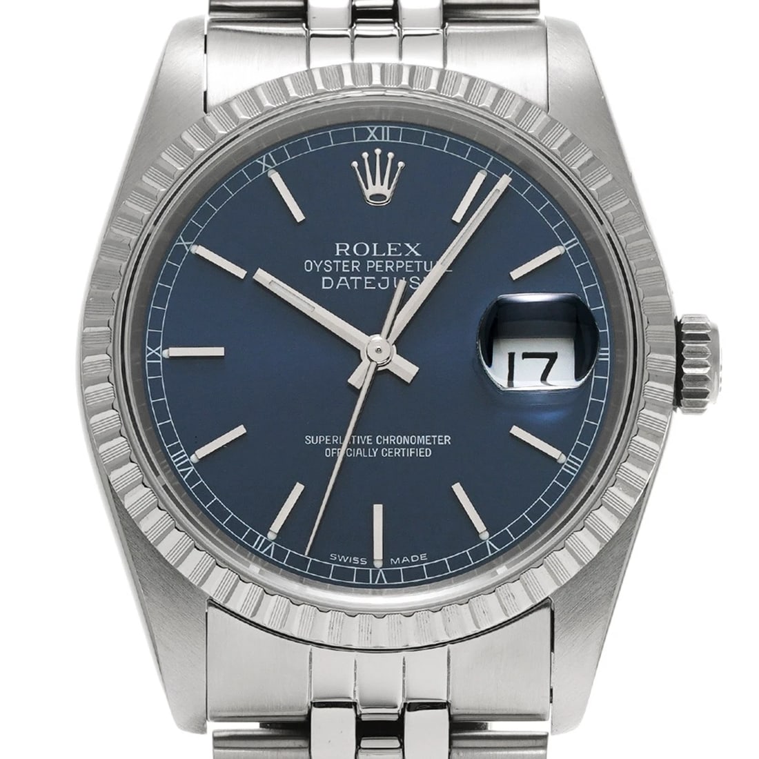ROLEX DATEJUST BLUE WATCH - 4