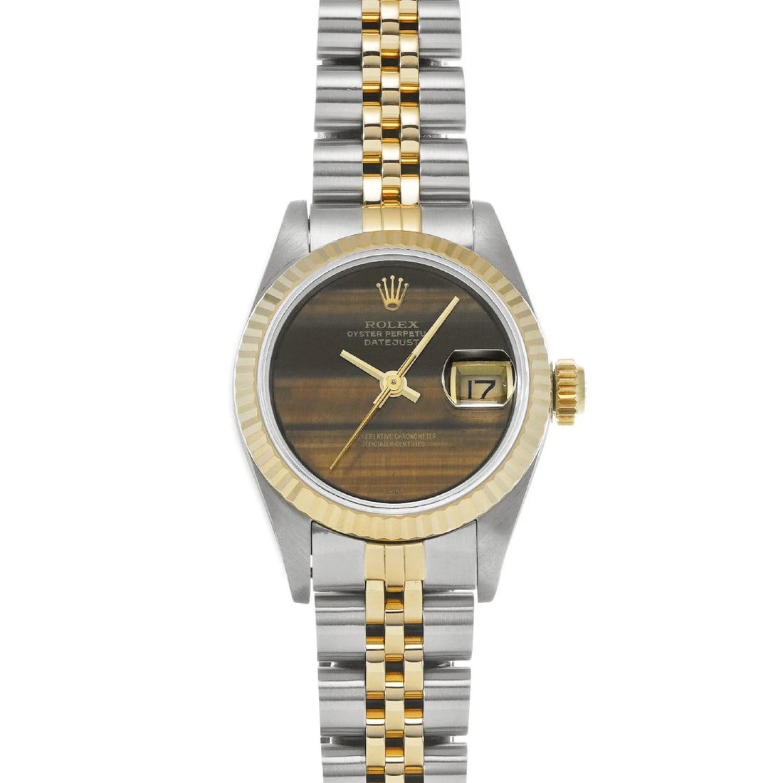 ROLEX DATEJUST TAIGA EYE WATCH: ROLEX Datejust Taiga Eye Watch Brand: ROLEX Type/Style: Wristwatch Material: Band Material Stainless steel/Yellow Gold, Case Material Stainless steel Color: Dial Color Taiga Eye Size: Case Size H/abou