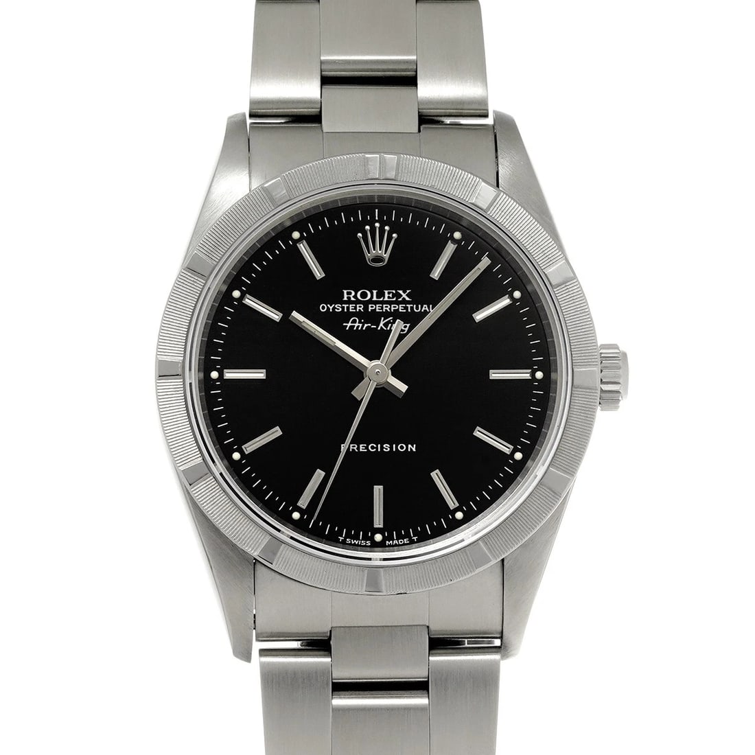 ROLEX AIR-KING BLACK WATCH: ROLEX Air-King black Watch Brand: ROLEX Type/Style: Wristwatch Material: Band Material Stainless steel, Case Material Stainless steel Color: Dial Color black Size: Case Size H/about 34mm W/about 34mm