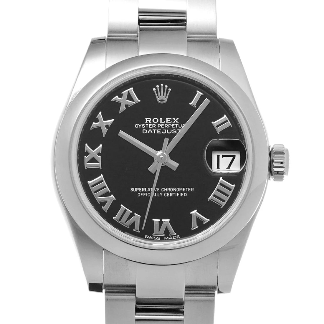 ROLEX DATEJUST BLACK WATCH - 4