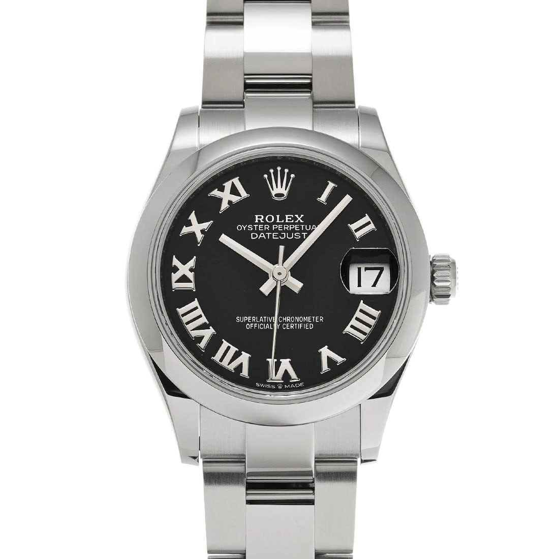 ROLEX DATEJUST 31 BRIGHT BLACK WATCH: ROLEX Datejust 31 Bright black Watch Brand: ROLEX Type/Style: Wristwatch Material: Band Material Stainless steel, Case Material Stainless steel Color: Dial Color Bright black Size: Case Size H/about