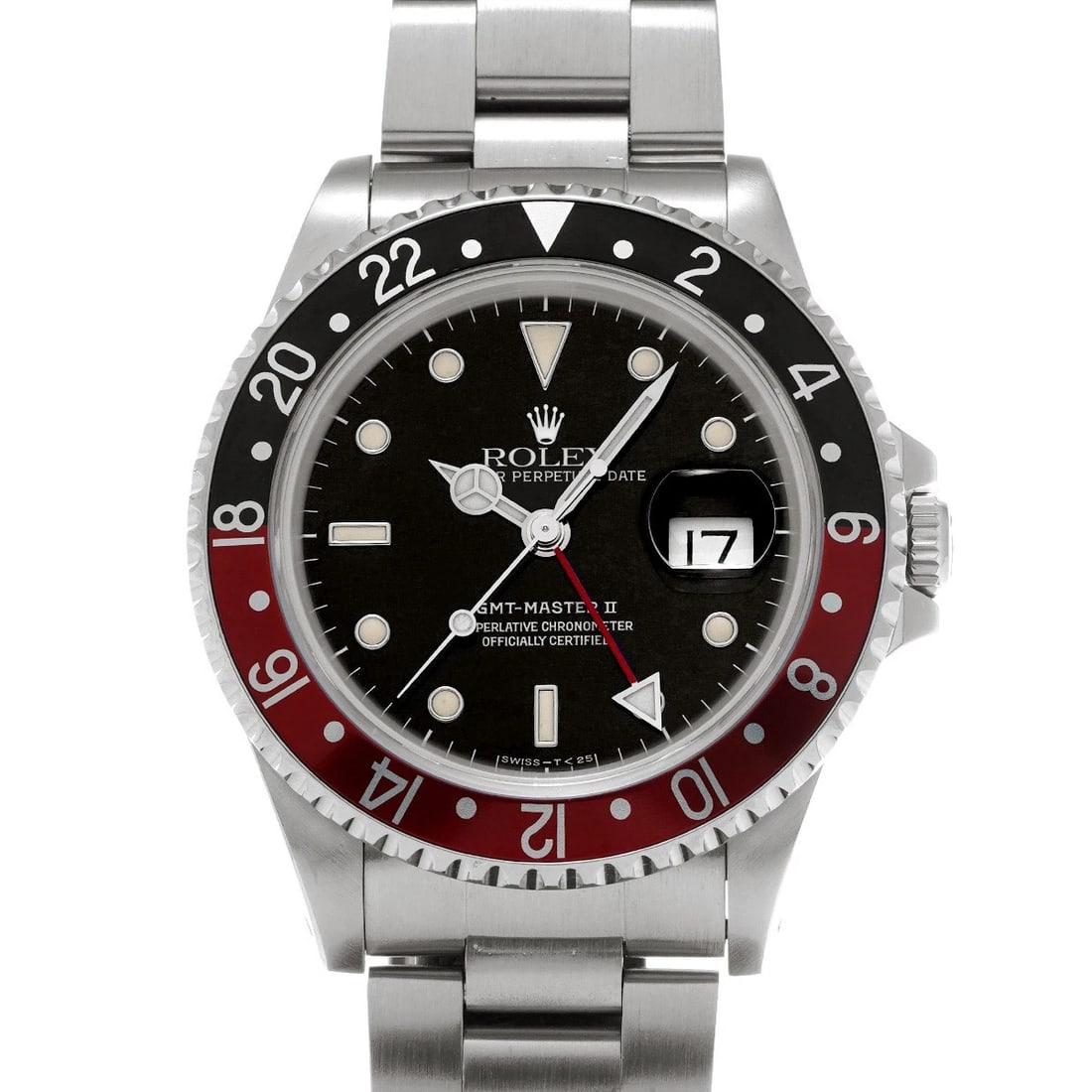 ROLEX GMT-MASTERII BLACK WATCH: ROLEX GMT-MasterII black Watch Brand: ROLEX Type/Style: Wristwatch Material: Band Material Stainless steel, Case Material Stainless steel Color: Dial Color black Size: Case Size H/about 40mm W/about