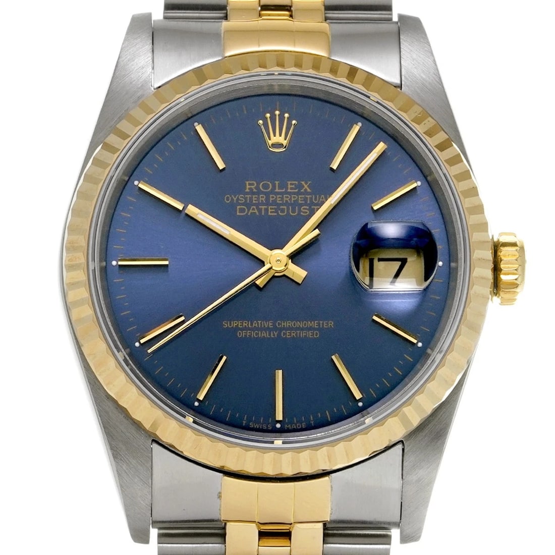 ROLEX DATEJUST BLUE WATCH - 4