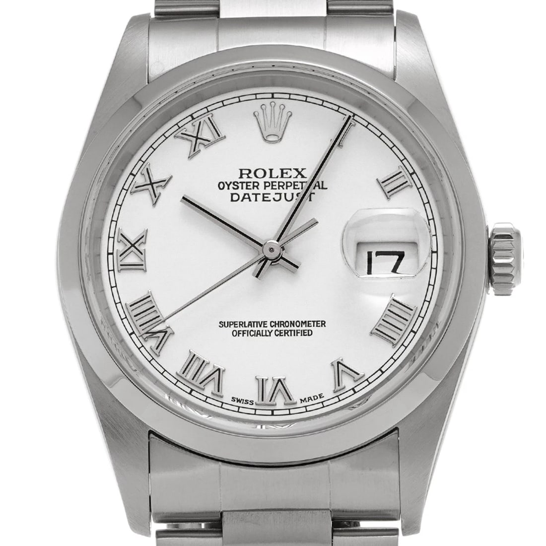 ROLEX DATEJUST WHITE WATCH - 4
