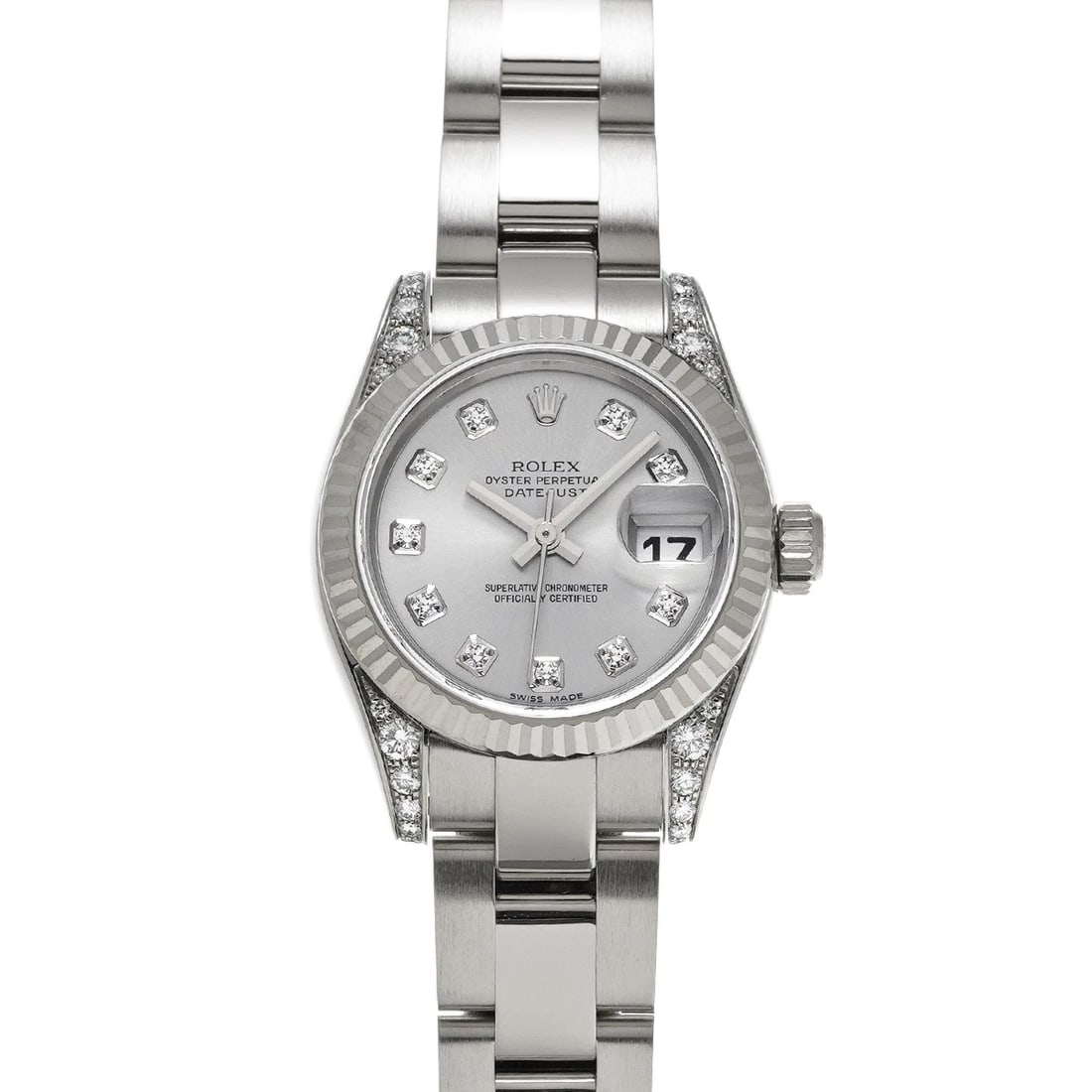 ROLEX DATEJUST 26 GRAY/DIAMOND WATCH: ROLEX Datejust 26 gray/diamond Watch Brand: ROLEX Type/Style: Wristwatch Material: Band Material White gold, Case Material White gold Color: Dial Color gray Size: Case Size H/about 26mm W/about 26mm