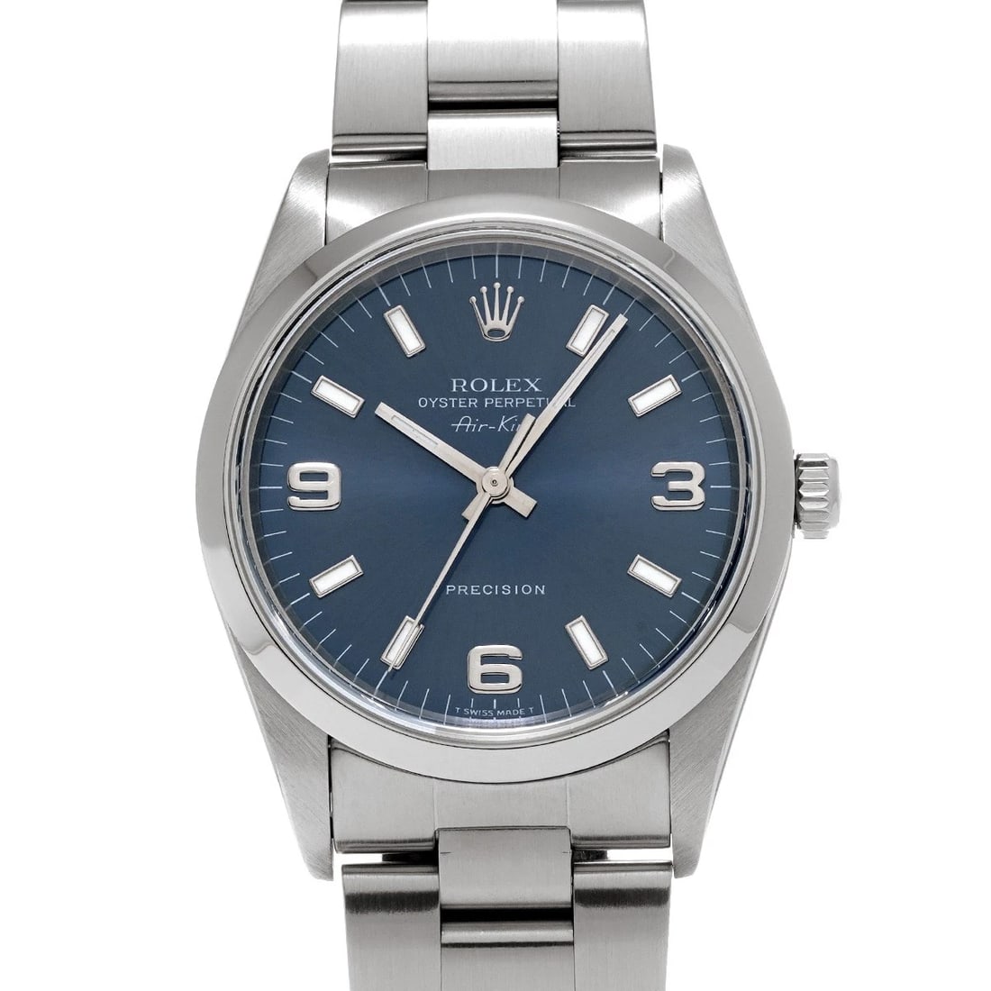 ROLEX AIR-KING BLUE WATCH: ROLEX Air-King blue Watch Brand: ROLEX Type/Style: Wristwatch Material: Band Material Stainless steel, Case Material Stainless steel Color: Dial Color blue Size: Case Size H/about 34mm W/about 34mm