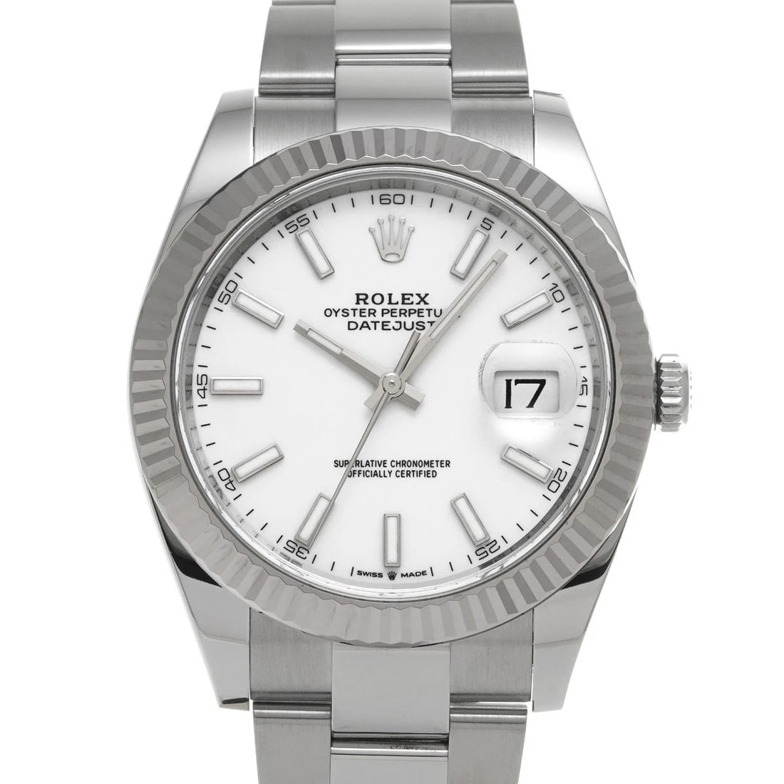 ROLEX DATEJUST 41 WHITE WATCH: ROLEX Datejust 41 white Watch Brand: ROLEX Type/Style: Wristwatch Material: Band Material Stainless steel, Case Material Stainless steel Color: Dial Color white Size: Case Size H/about 41mm W/about