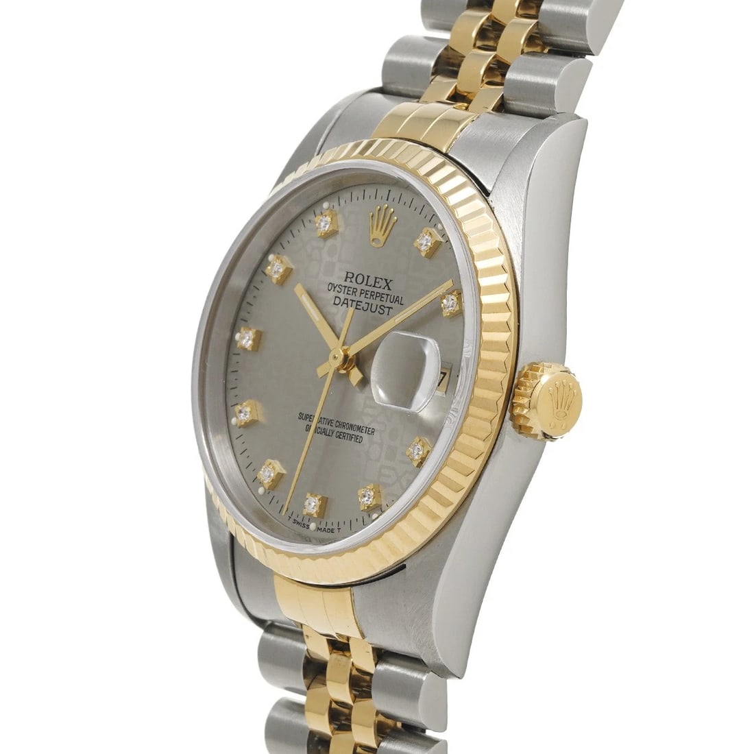 ROLEX DATEJUST GRAY COMPUTER/DIAMOND WATCH - 2