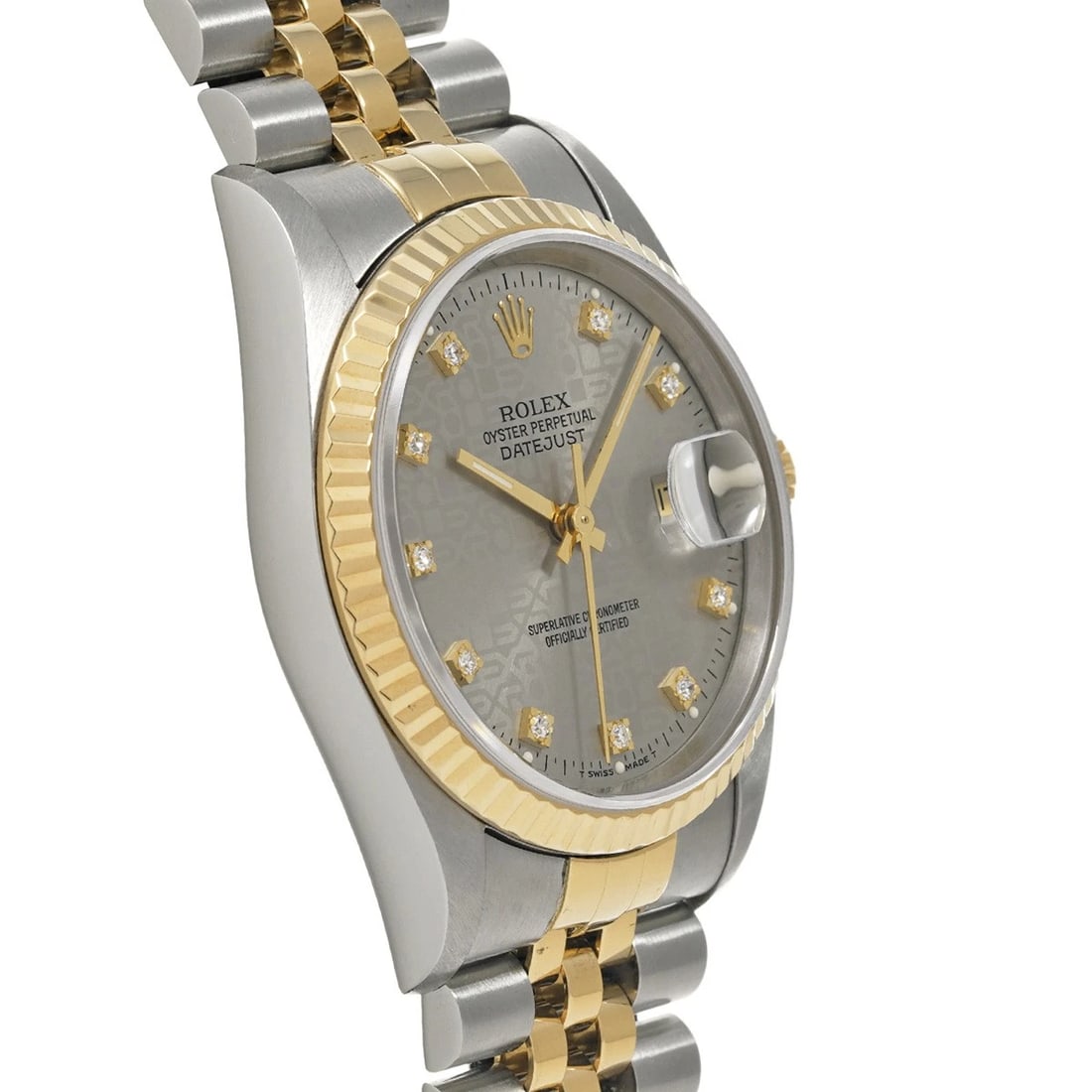 ROLEX DATEJUST GRAY COMPUTER/DIAMOND WATCH - 3