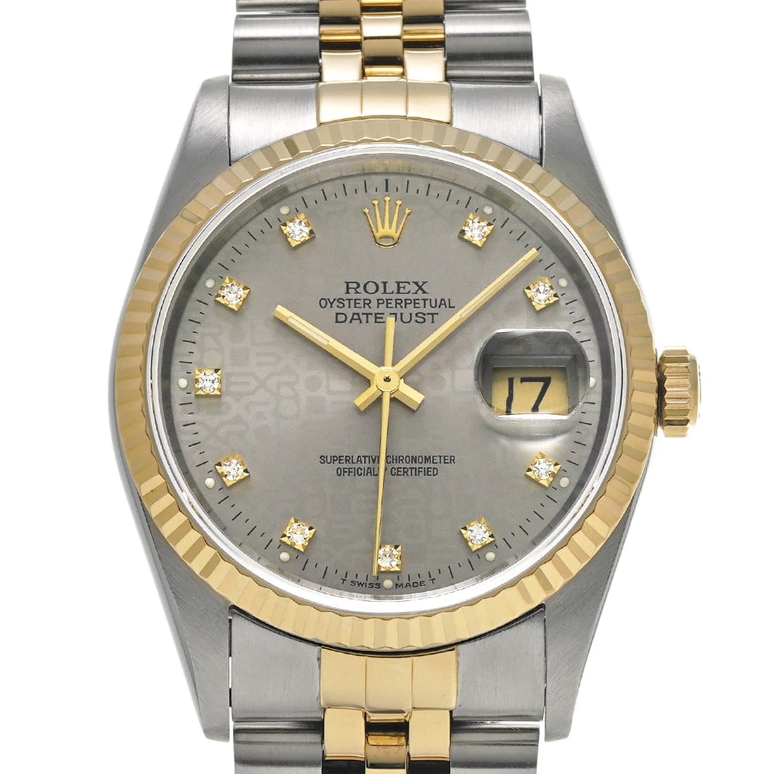 ROLEX DATEJUST GRAY COMPUTER/DIAMOND WATCH - 4
