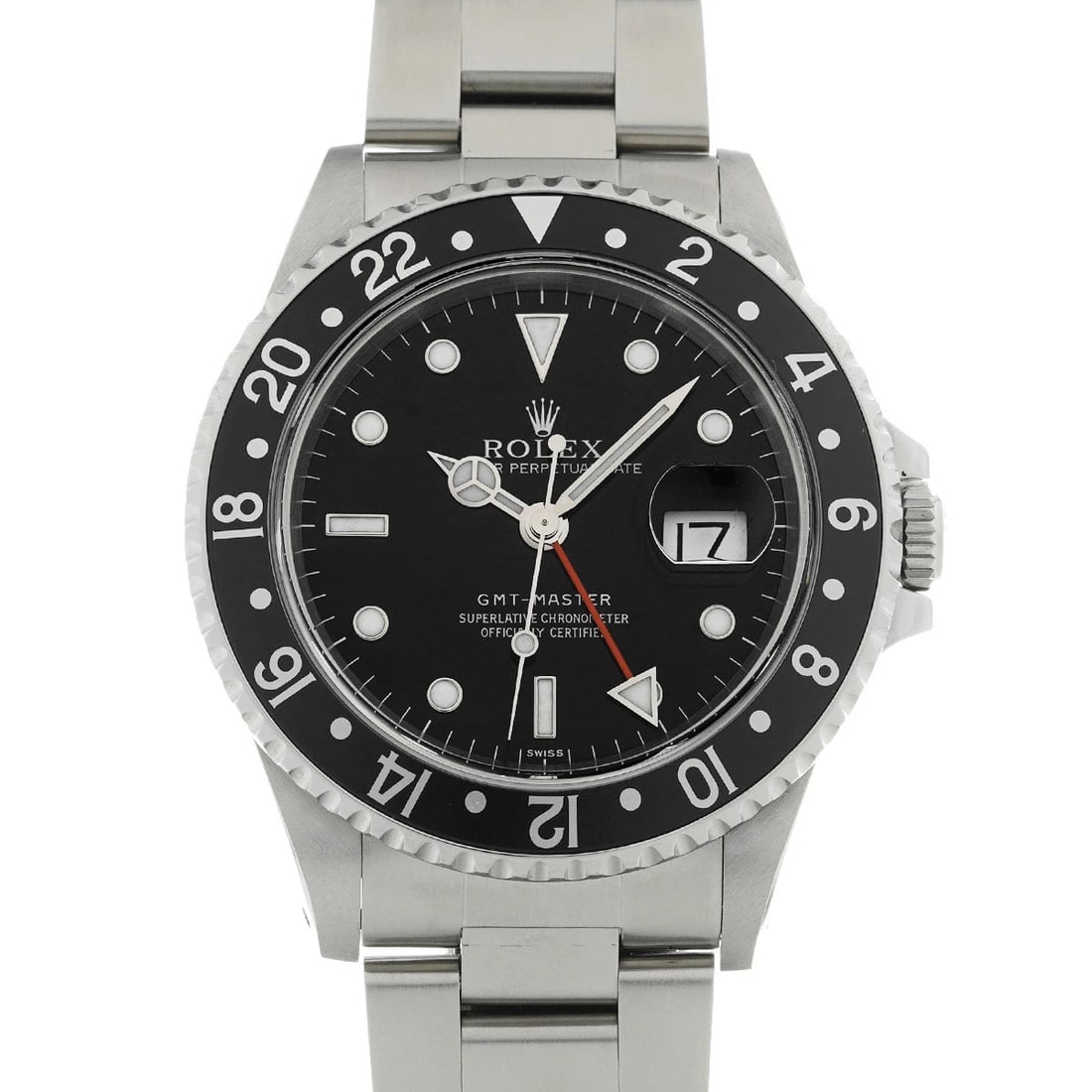 ROLEX GMT-MASTER BLACK WATCH: ROLEX GMT-Master black Watch Brand: ROLEX Type/Style: Wristwatch Material: Band Material Stainless steel, Case Material Stainless steel Color: Dial Color black Size: Case Size H/about 40mm W/about