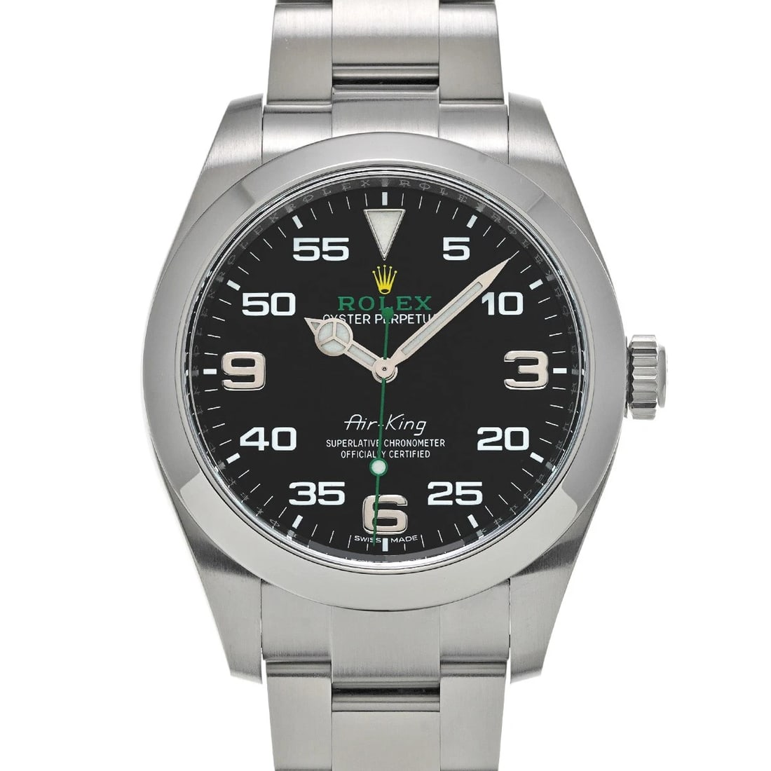 ROLEX AIR-KING BLACK WATCH: ROLEX Air-King black Watch Brand: Rolex Type/Style: Wristwatch Material: Band Material Stainless Steel, Case Material Stainless Steel Color: Dial Color Dial Color Black Case Color Silver Band Color