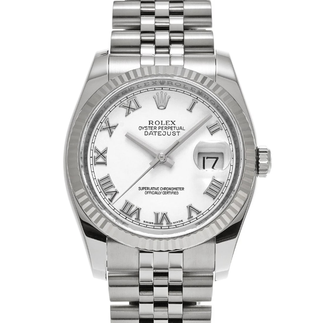 ROLEX DATEJUST 36 WHITE WATCH: ROLEX Datejust 36 white Watch Brand: ROLEX Type/Style: Wristwatch Material: Band Material Stainless steel, Case Material Stainless steel Color: Dial Color white Size: Case Size H/about 36mm W/about 36