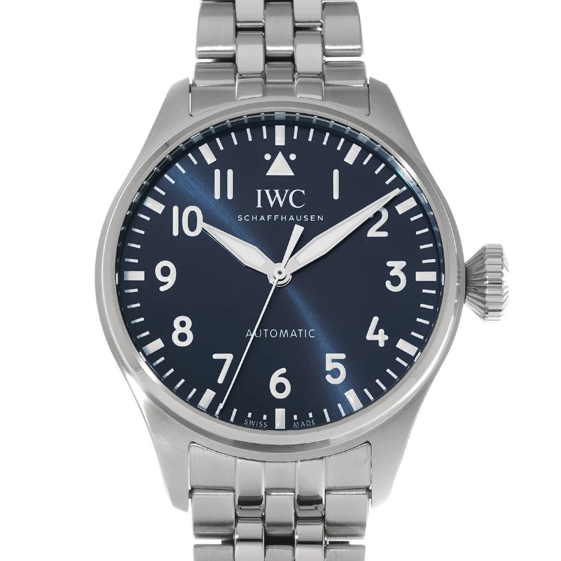 IWC BIG PILOT WATCH 43 BLUE WATCH: IWC big pilot watch 43 blue Watch Brand: IWC Type/Style: Wristwatch Material: Band Material Stainless Steel, Case Material Stainless Steel Color: Dial Color Dial Color Blue Case Color Silver Band Colo