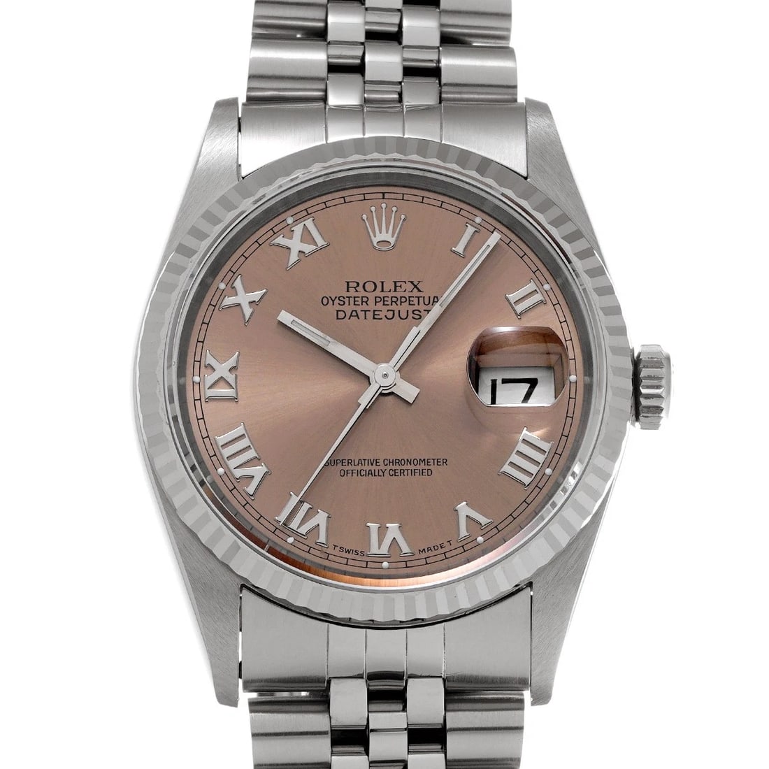 ROLEX DATEJUST 36 PINK WATCH: ROLEX Datejust 36 pink Watch Brand: ROLEX Type/Style: Wristwatch Material: Band Material Stainless steel, Case Material Stainless steel Color: Dial Color pink Size: Case Size H/about 36mm W/about