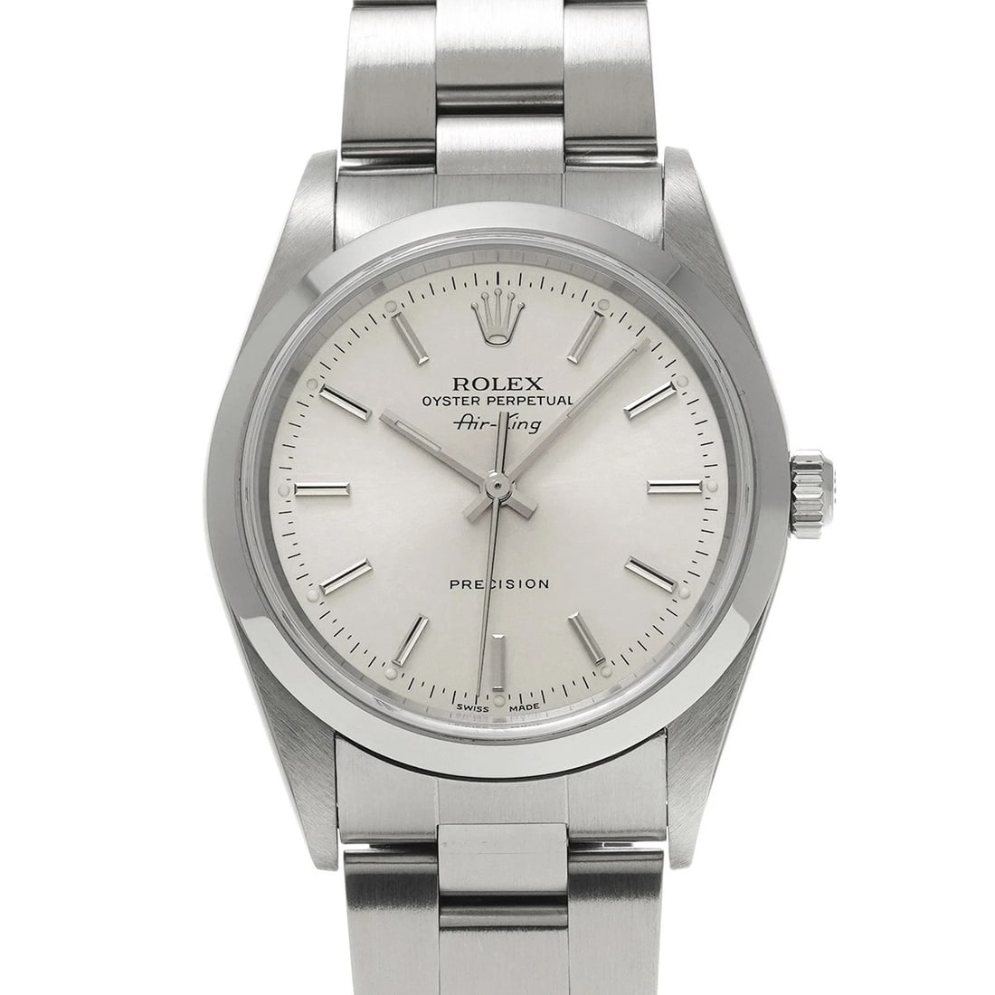 ROLEX AIR-KING SILVER WATCH: ROLEX Air-King Silver Watch Brand: Rolex Type/Style: Wristwatch Material: Band Material Stainless Steel, Case Material Stainless Steel Color: Dial Color Dial Color Blue Case Color Silver Band Color