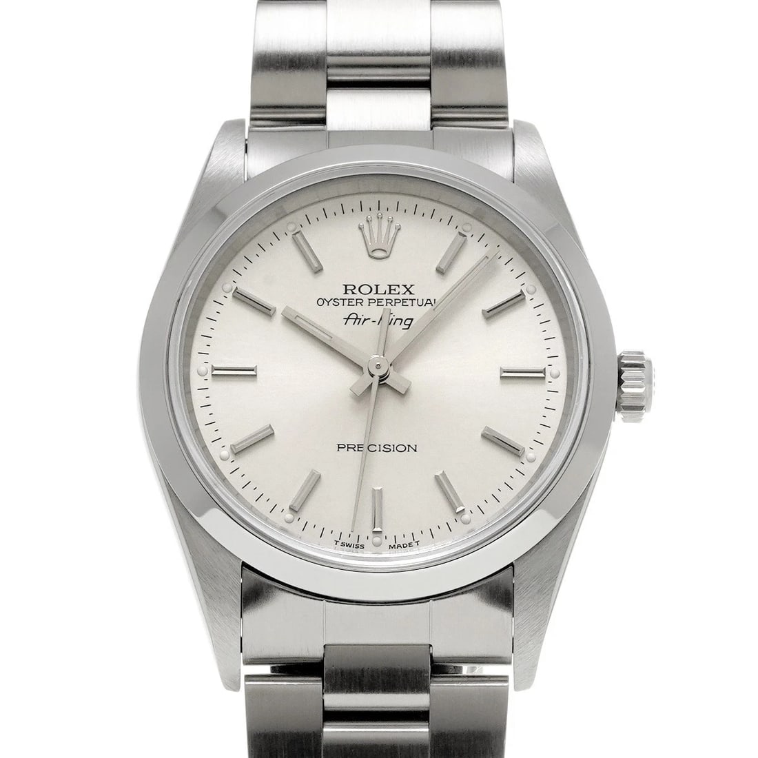 ROLEX AIR-KING SILVER WATCH: ROLEX Air-King Silver Watch Brand: ROLEX Type/Style: Wristwatch Material: Band Material Stainless steel, Case Material Stainless steel Color: Dial Color Silver Size: Case Size H/about 34mm W/about