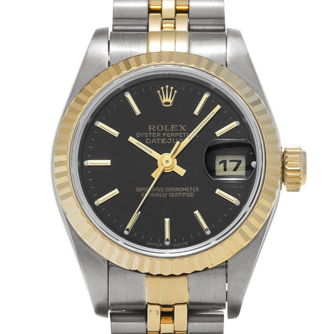 ROLEX DATEJUST BLACK WATCH - 4