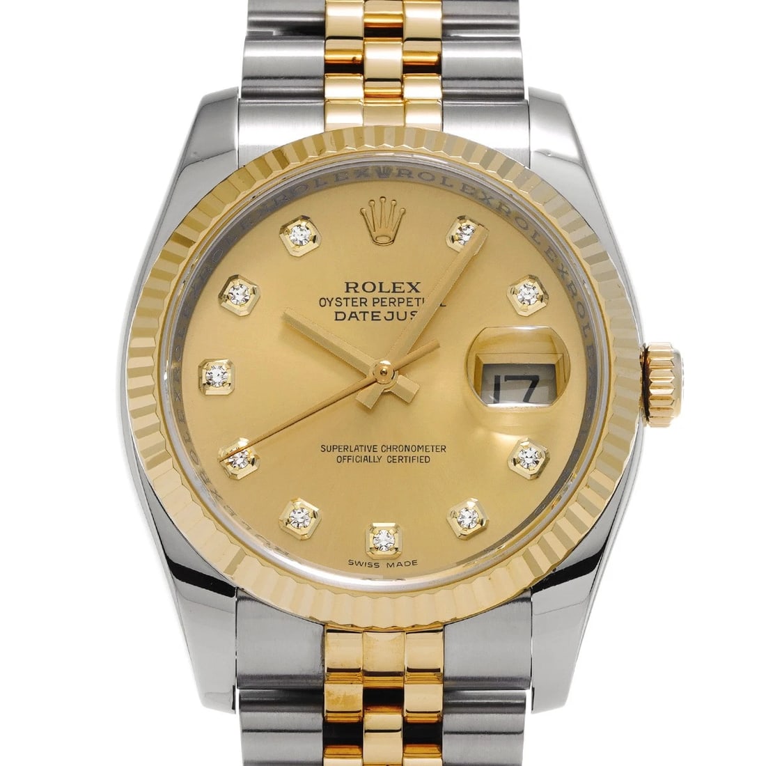 ROLEX DATEJUST CHAMPAGNE/DIAMOND WATCH (1 of 4)