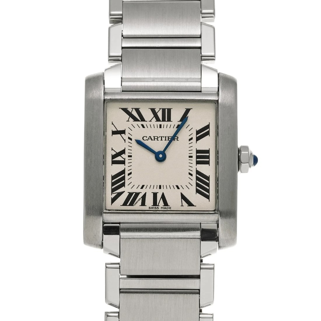 CARTIER TANKFRANCAISE MM SILVER WATCH: CARTIER TankFrancaise MM Silver Watch Brand: CARTIER Type/Style: Wristwatch Material: Band Material Stainless steel, Case Material Stainless steel Color: Dial Color Silver Size: Case Size H/about