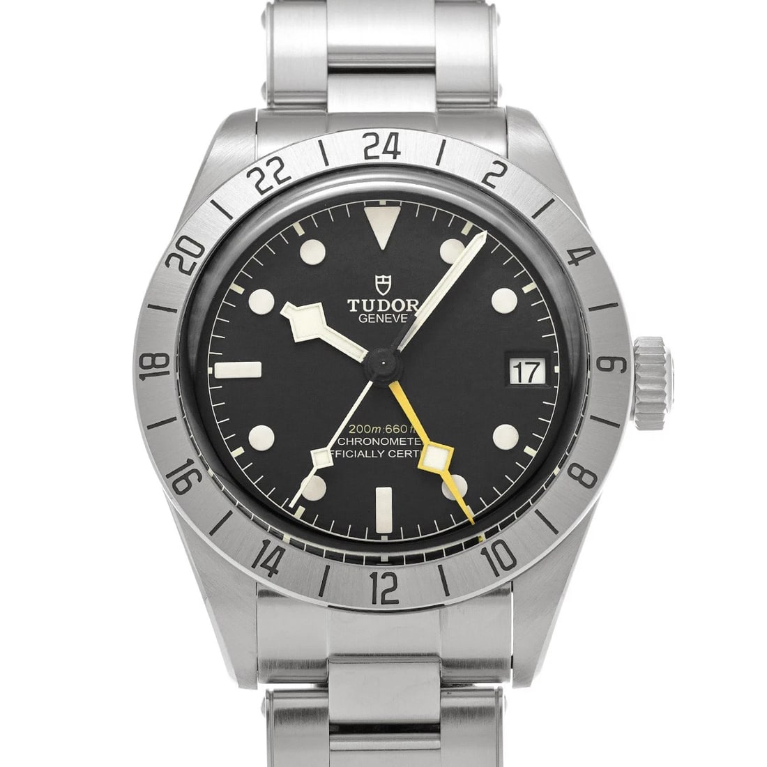 TUDOR BLACK BAY PRO BLACK WATCH: TUDOR Black Bay Pro black Watch Brand: TUDOR Type/Style: Wristwatch Material: Band Material Stainless steel, Case Material Stainless steel Color: Dial Color black Size: Case Size H/about 39mm W/about