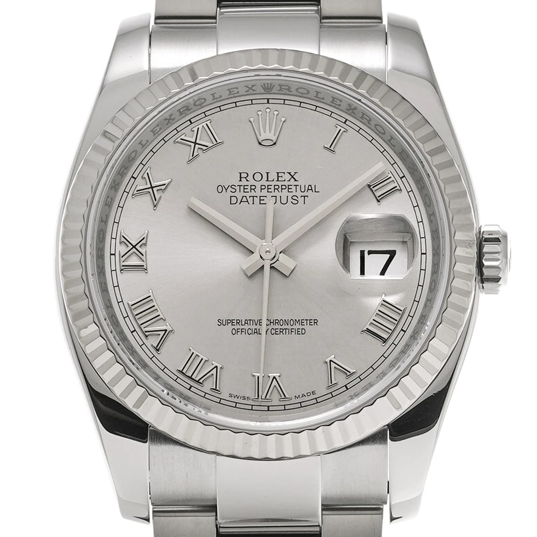 ROLEX DATEJUST SILVER WATCH - 4