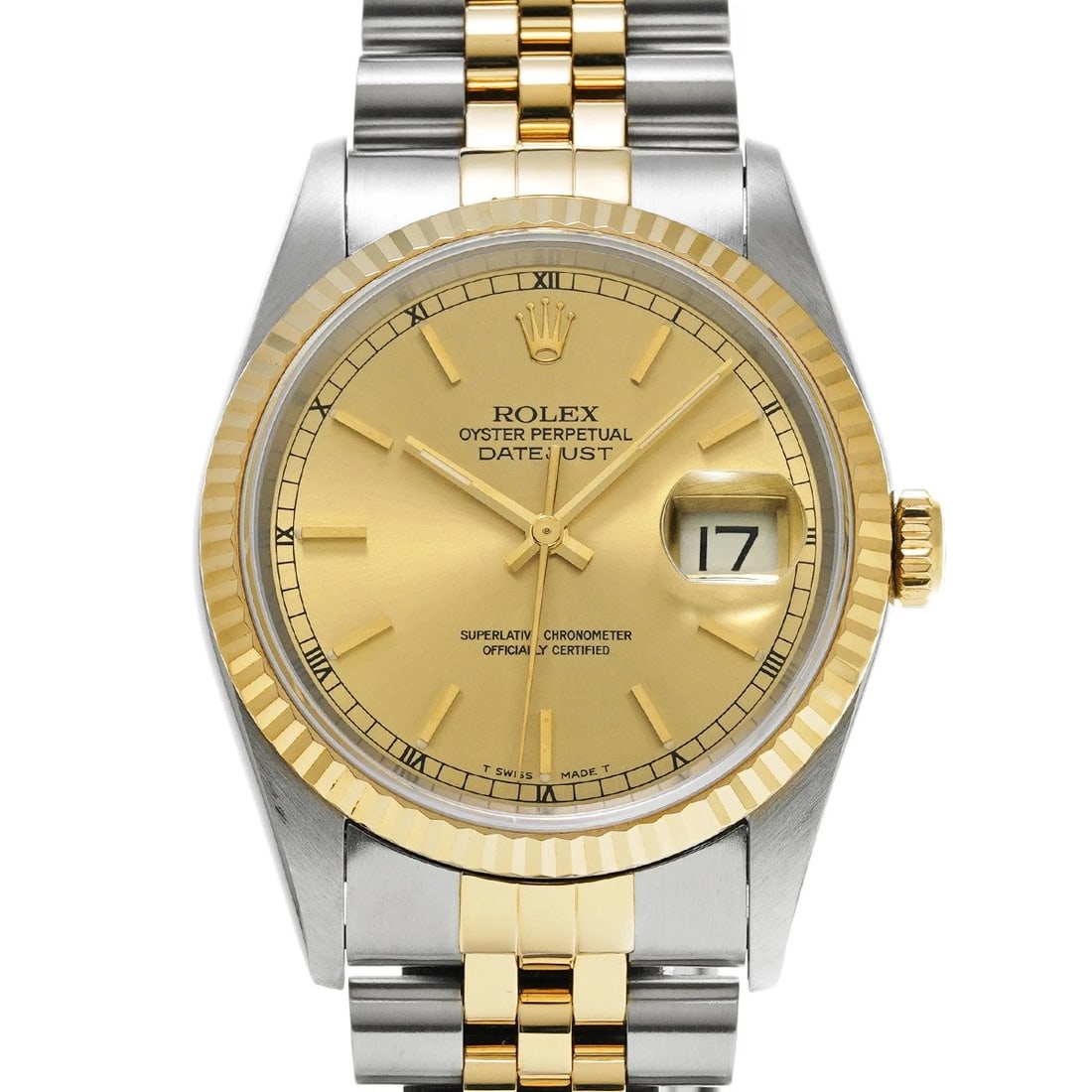 ROLEX DATEJUST 36 CHAMPAGNE WATCH: ROLEX Datejust 36 Champagne Watch Brand: ROLEX Type/Style: Wristwatch Material: Band Material Stainless steel/Yellow Gold, Case Material Stainless steel Color: Dial Color Champagne Size: Case Size H/a