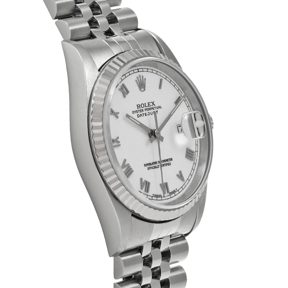 ROLEX DATEJUST WHITE WATCH - 3