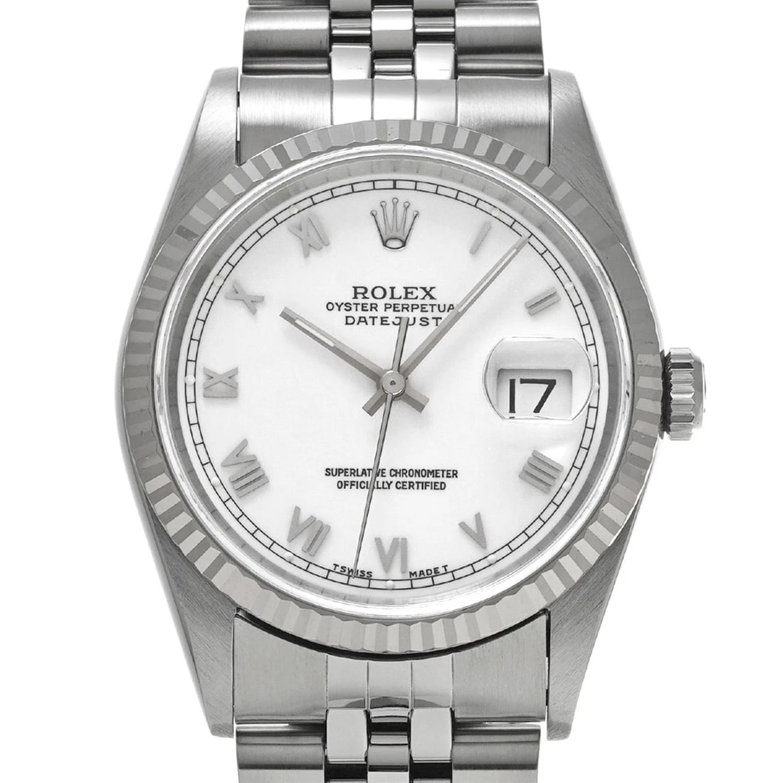 ROLEX DATEJUST WHITE WATCH - 4