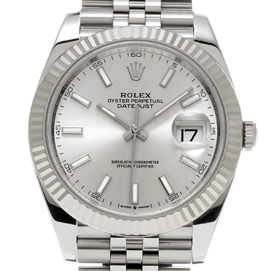ROLEX DATEJUST 41 SILVER WATCH - 4