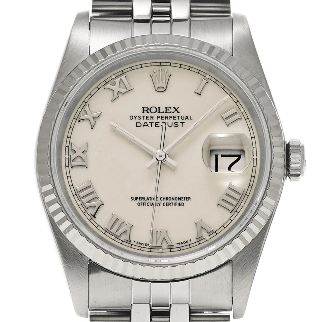 ROLEX DATEJUST IVORY WATCH - 4
