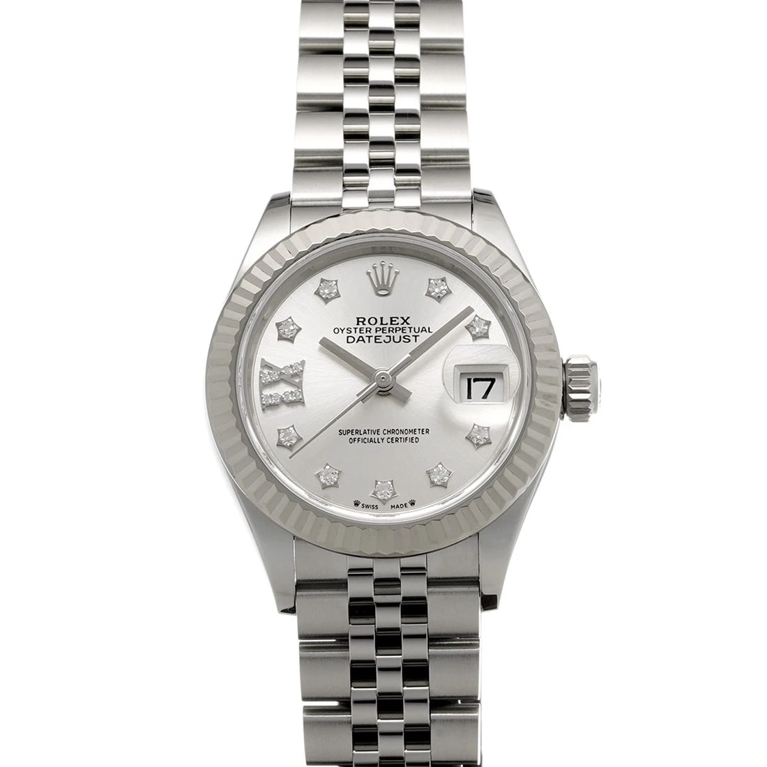 ROLEX DATEJUST 28 SILVER/DIAMOND WATCH: ROLEX Datejust 28 Silver/diamond Watch Brand: ROLEX Type/Style: Wristwatch Material: Band Material Stainless steel, Case Material Stainless steel Color: Dial Color Silver Size: Case Size H/about 28mm