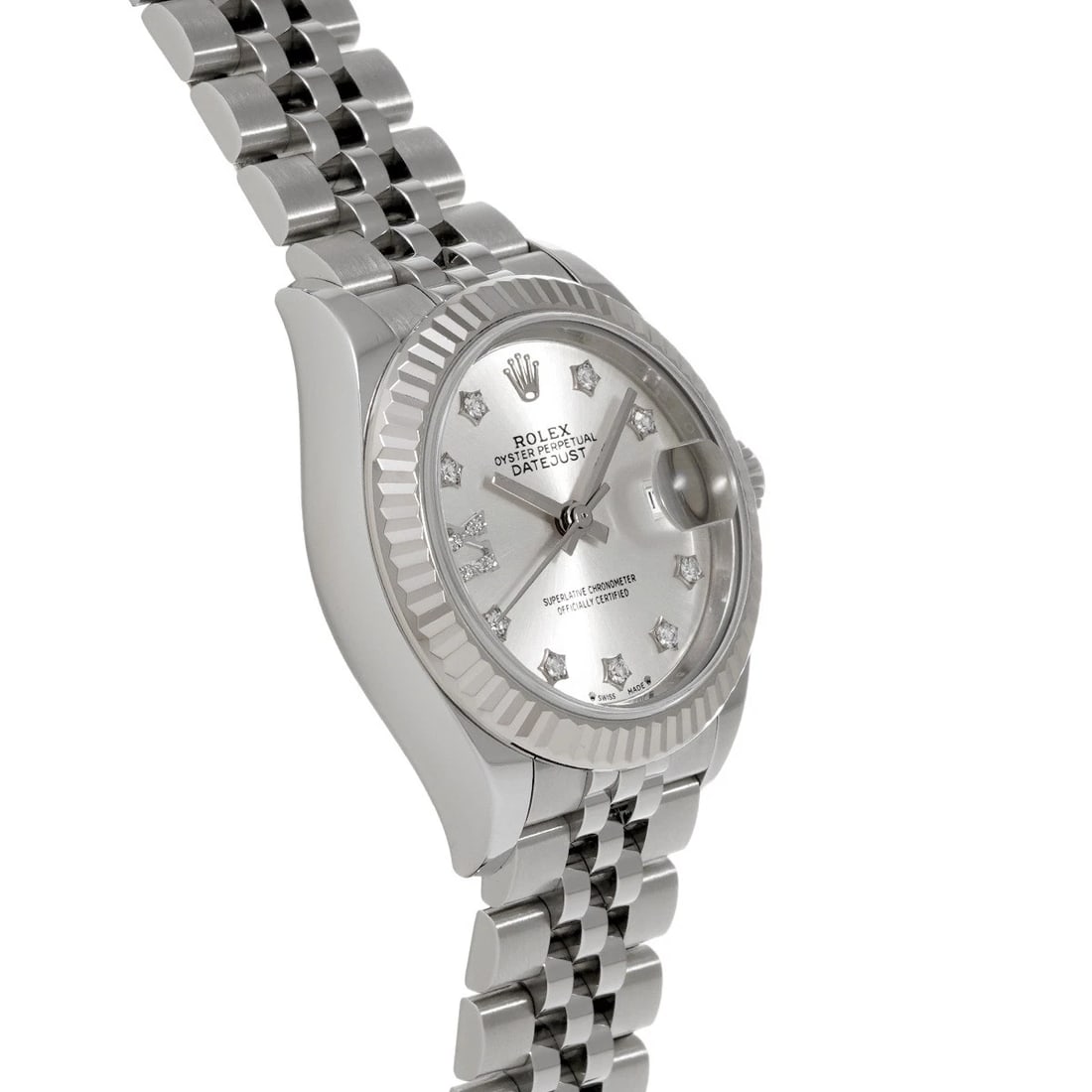 ROLEX DATEJUST 28 SILVER/DIAMOND WATCH - 3
