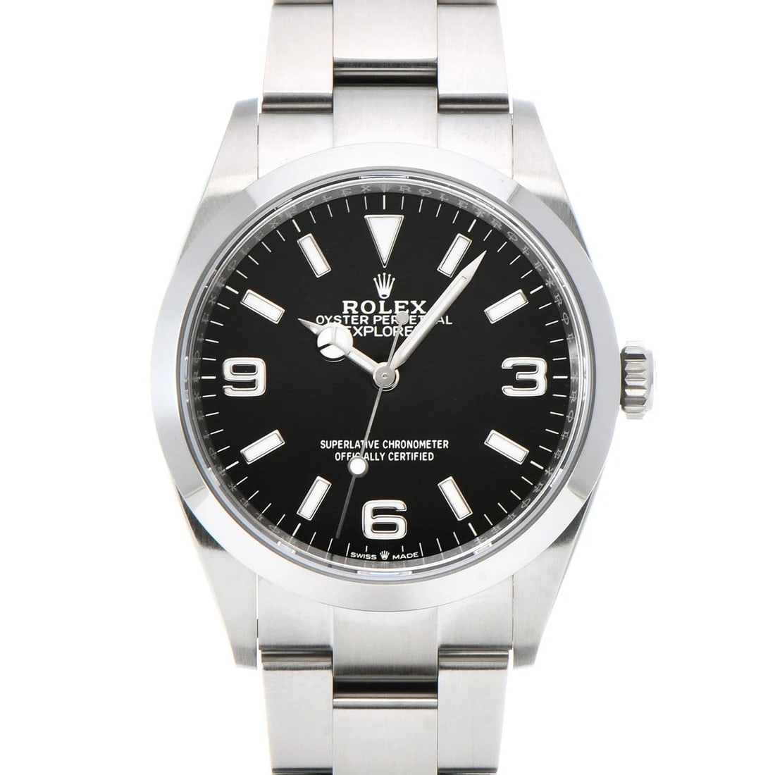 ROLEX EXPLORER 36 BLACK WATCH: ROLEX Explorer 36 black Watch Brand: Rolex Type/Style: Wristwatch Material: Band Material Stainless Steel, Case Material Stainless Steel Color: Dial Color Dial Color Black Case Color Silver Band