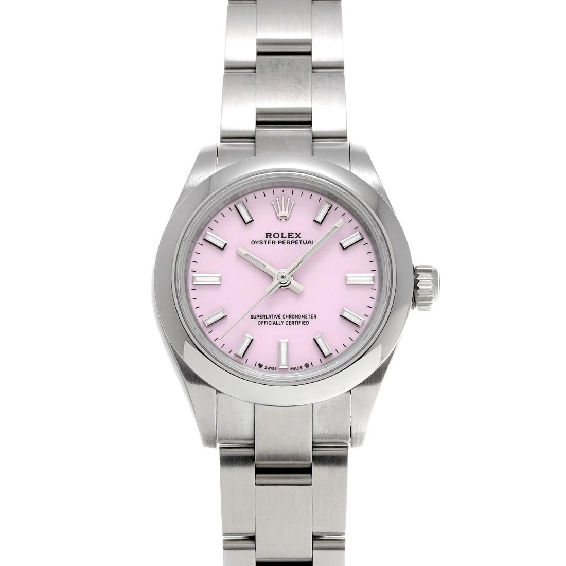 ROLEX OYSTER PERPETUAL 28 PINK WATCH: ROLEX Oyster Perpetual 28 pink Watch Brand: ROLEX Type/Style: Wristwatch Material: Band Material Stainless steel, Case Material Stainless steel Color: Dial Color pink Size: Case Size H/about 28mm