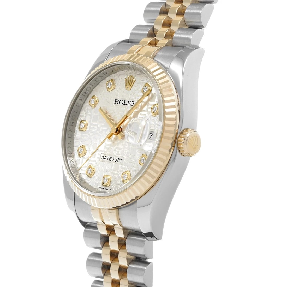 ROLEX DATEJUST SILVER COMPUTER/DIAMOND WATCH - 2