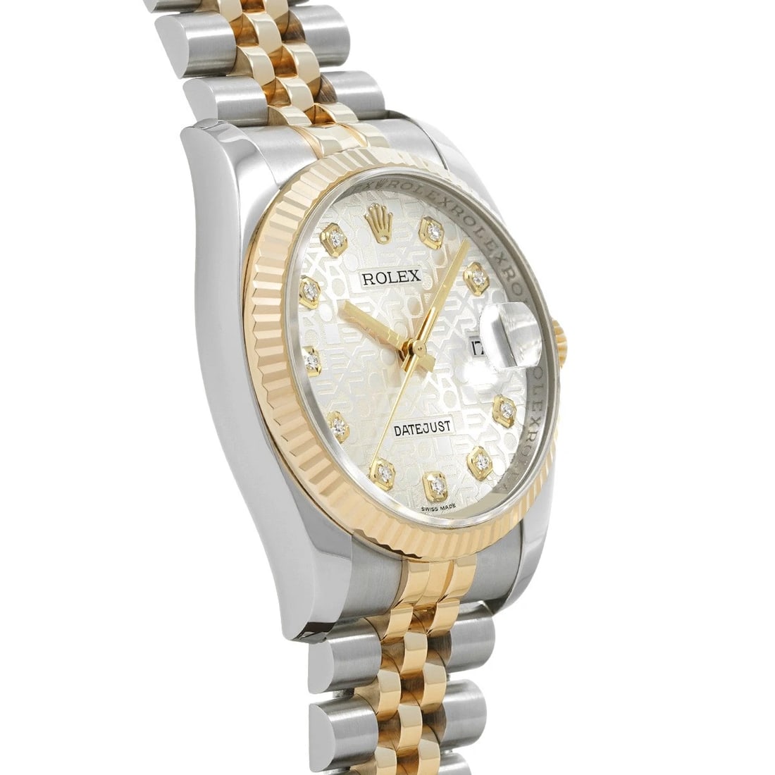 ROLEX DATEJUST SILVER COMPUTER/DIAMOND WATCH - 3