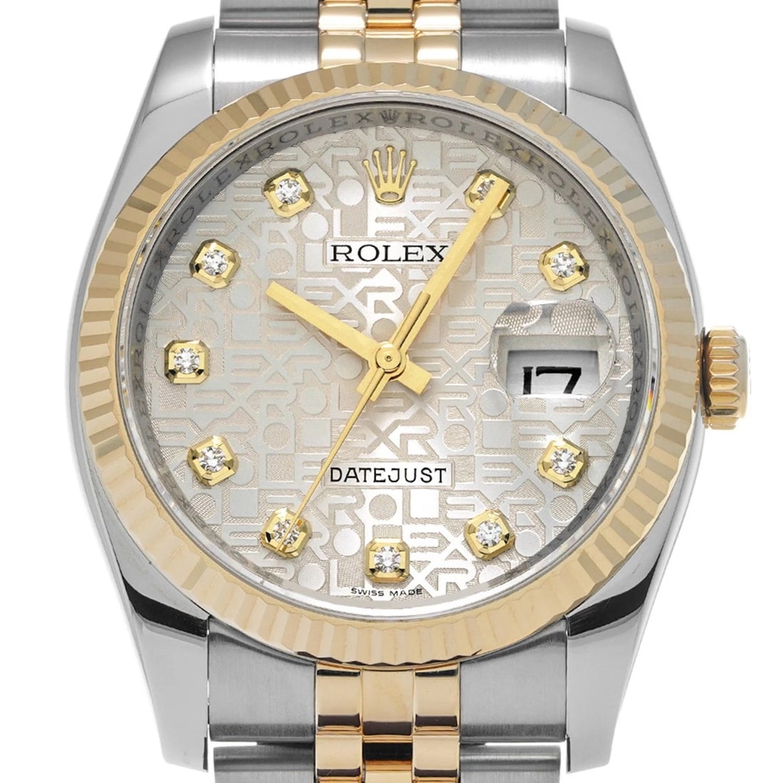 ROLEX DATEJUST SILVER COMPUTER/DIAMOND WATCH - 4