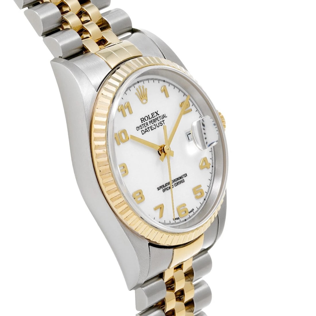 ROLEX DATEJUST WHITE WATCH - 3