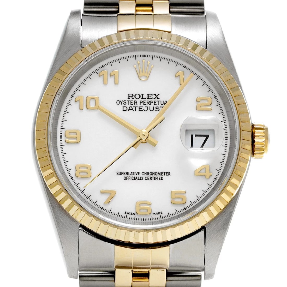 ROLEX DATEJUST WHITE WATCH - 4