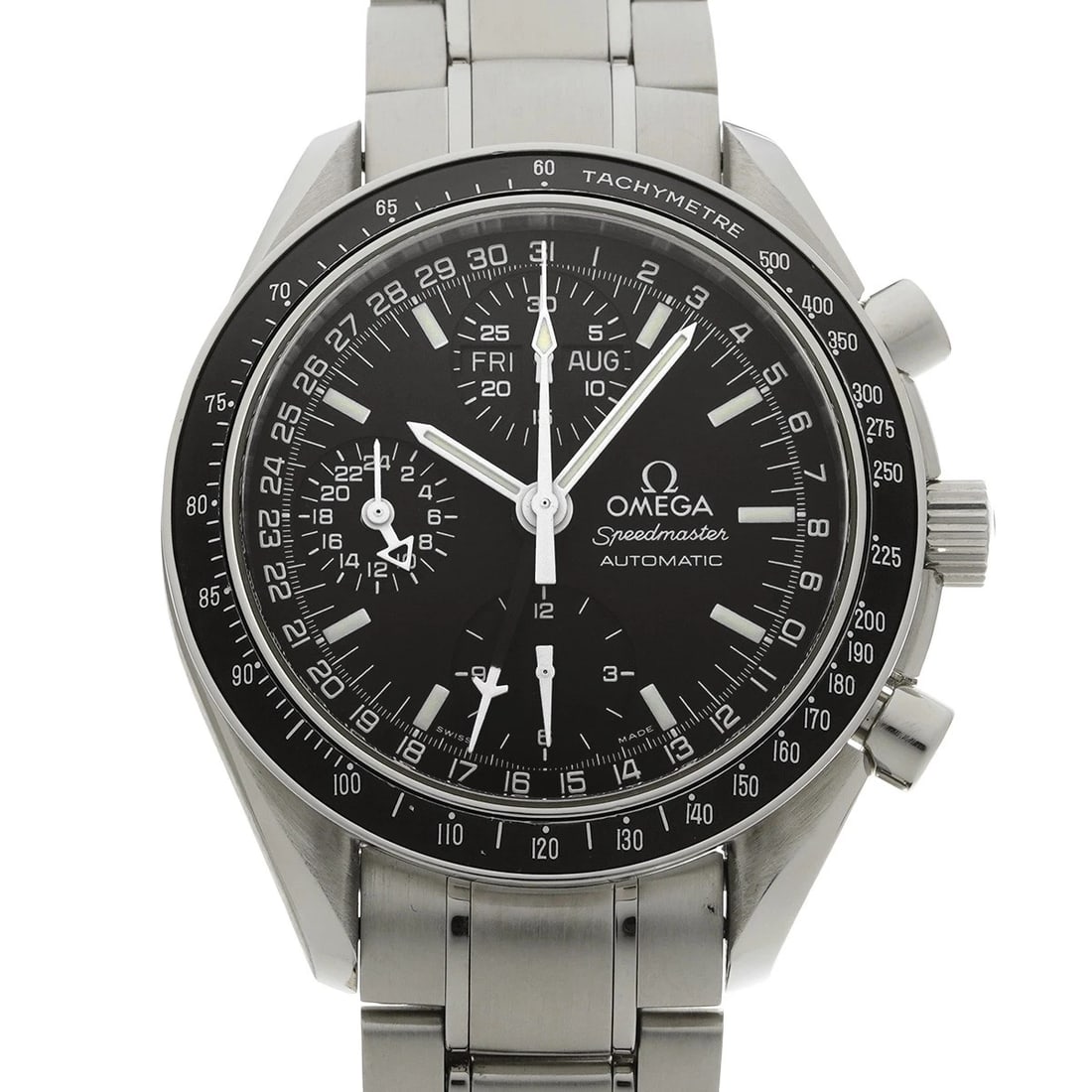 OMEGA SPEEDMASTER COSMOS MARK 40 BLACK WATCH: OMEGA Speedmaster Cosmos Mark 40 black Watch Brand: OMEGA Type/Style: Wristwatch Material: Band Material Stainless steel, Case Material Stainless steel Color: Dial Color black Size: Case Size H/about 