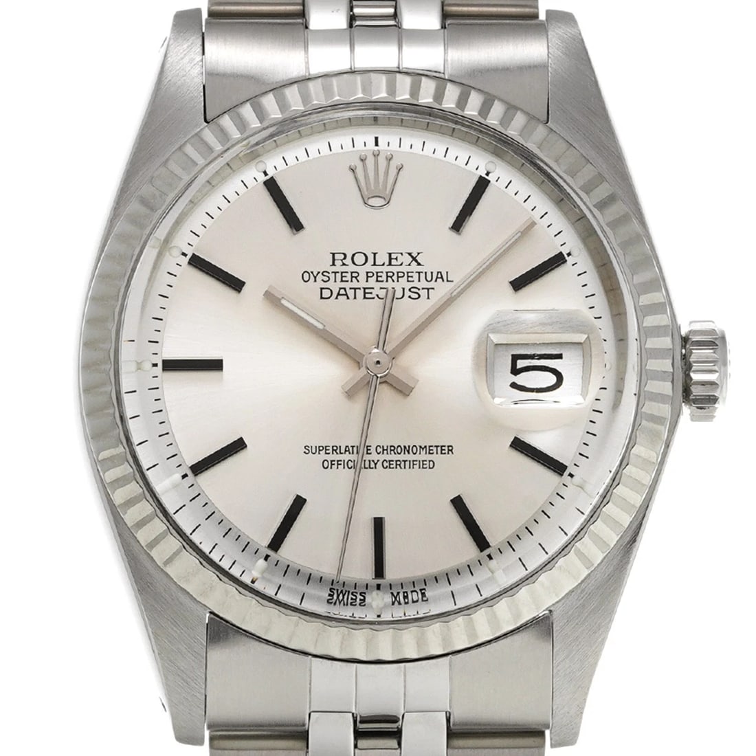 ROLEX DATEJUST SILVER WATCH - 4