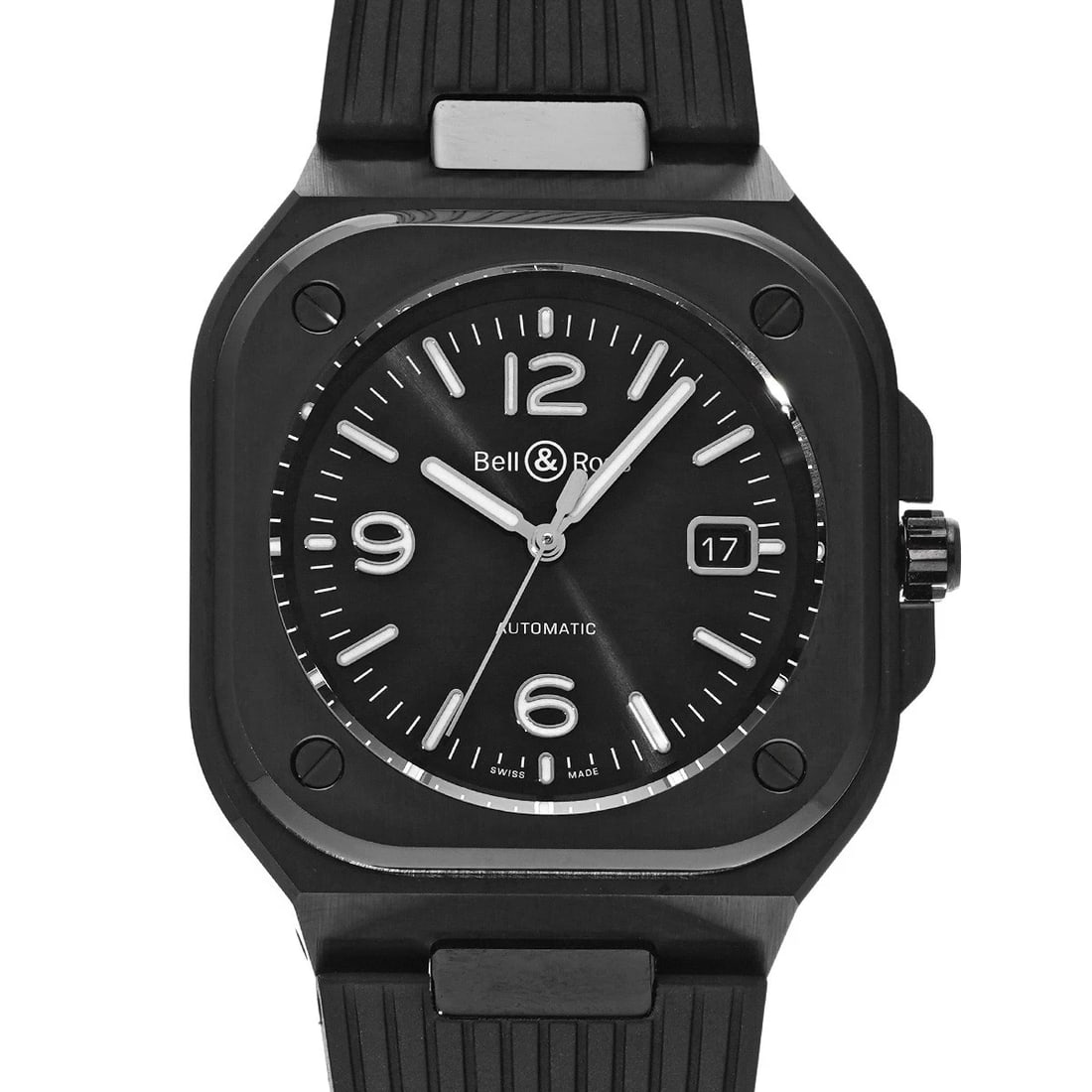 BELL & ROSS BLACK CERAMIC BLACK WATCH: Bell & Ross Black Ceramic black Watch Brand: Bell & Ross Type/Style: Wristwatch Material: Band Material rubber, Case Material ceramic Color: Dial Color black Size: Case Size H/about 41mm W/about 41mm